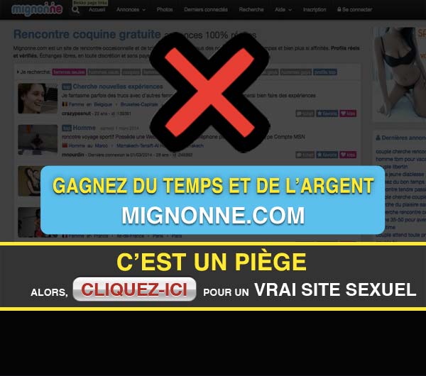 Capture d'écran du site Mignonne.com